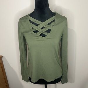 No Boundaries Criss Cross Long Sleeve Top